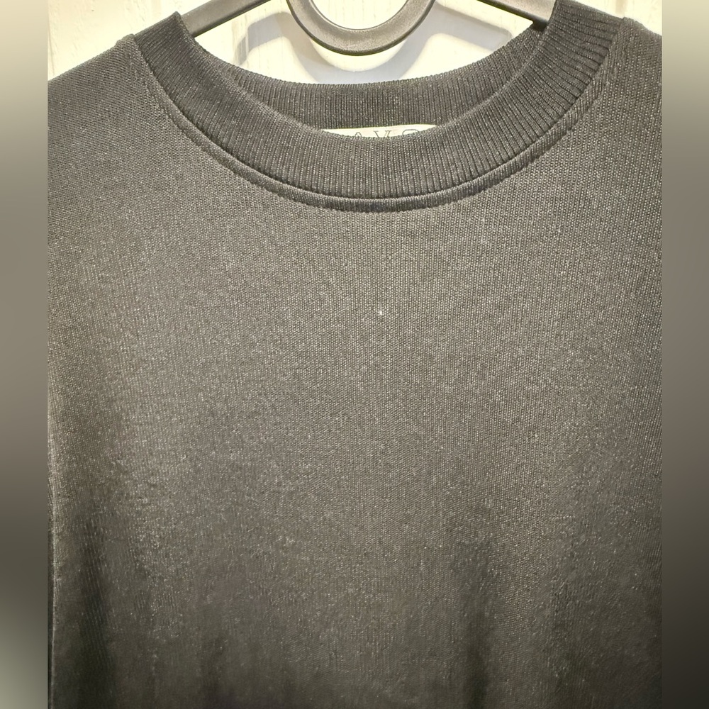 PAVO by Lastrada | Men's Black Ribbed Textured Knit Tee - L (16/18) - Picture 11 of 11